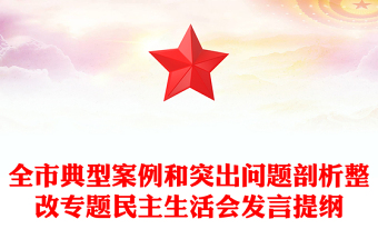 全市典型案例和突出問(wèn)題剖析整改專題民主生活會(huì)發(fā)言提綱