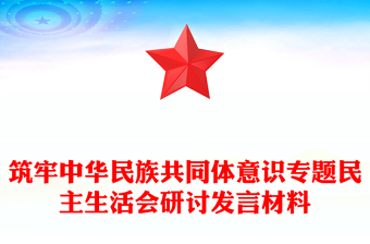 筑牢中華民族共同體意識專題民主生活會研討發(fā)言材料