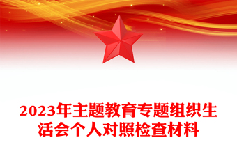 2023年主題教育專題組織生活會(huì)個(gè)人對(duì)照檢查材料PPT模板課件(講稿)