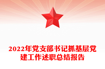 2022年黨支部書記抓基層黨建工作述職總結(jié)報告