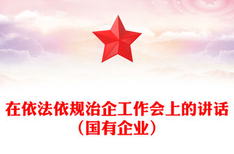 在依法依規治企工作會上的講話（國有企業）