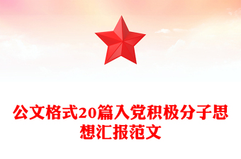 公文格式20篇入黨積極分子思想?yún)R報范文