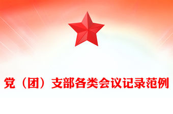 黨（團）支部各類會議記錄范例