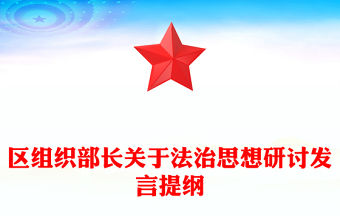 區組織部長關于法治思想研討發言提綱
