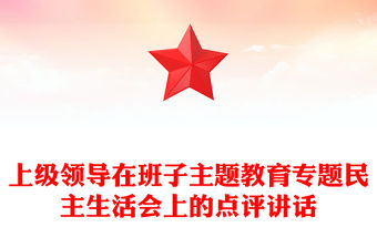 上級領導在班子主題教育專題民主生活會上的點評講話