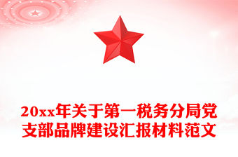 20xx年關于第一稅務分局黨支部品牌建設匯報材料范文