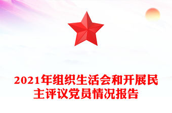 2021年組織生活會和開展民主評議黨員情況報告