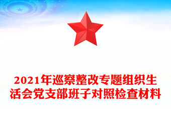 2021年巡察整改專題組織生活會黨支部班子對照檢查材料