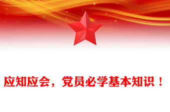 應知應會，黨員必學基本知識！