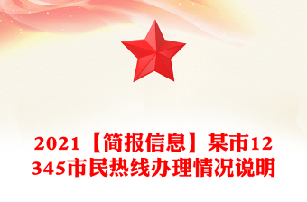 2021【簡(jiǎn)報(bào)信息】某市12345市民熱線辦理情況說(shuō)明