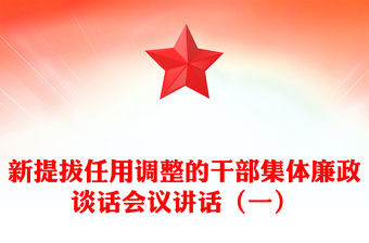 新提拔任用調整的干部集體廉政談話會議講話（一）