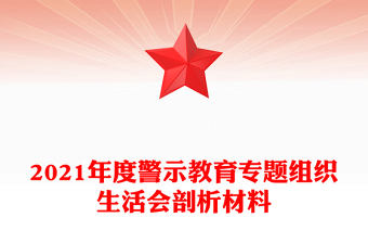 2021年度警示教育專題組織生活會剖析材料
