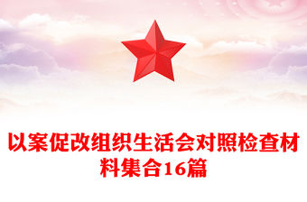 以案促改組織生活會對照檢查材料集合16篇