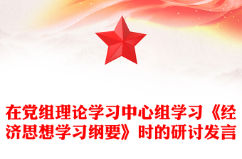 在黨組理論學(xué)習(xí)中心組學(xué)習(xí)《經(jīng)濟(jì)思想學(xué)習(xí)綱要》時(shí)的研討發(fā)言