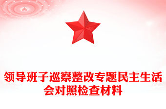 領導班子巡察整改專題民主生活會對照檢查材料