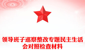 領(lǐng)導(dǎo)班子巡察整改專題民主生活會(huì)對(duì)照檢查材料
