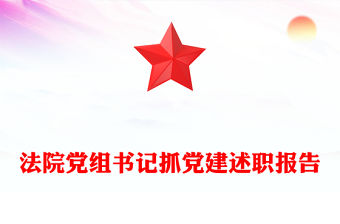 法院黨組書記抓黨建述職報告