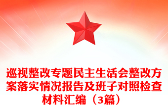 巡視整改專題民主生活會(huì)整改方案落實(shí)情況報(bào)告及班子對照檢查材料匯編（3篇）