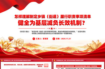 鄉鎮（街道）履行職責事項清單健全為基層減負長效機制PPT黨員學習課件