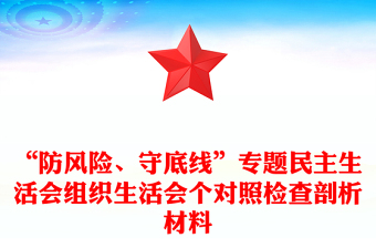 “防風(fēng)險(xiǎn)、守底線(xiàn)”專(zhuān)題民主生活會(huì)組織生活會(huì)個(gè)對(duì)照檢查剖析材料