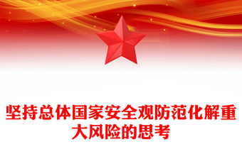 堅持總體國家安全觀防范化解重大風險的思考
