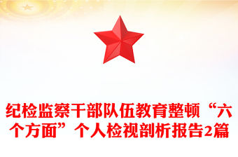 紀檢監察干部隊伍教育整頓“六個方面”個人檢視剖析報告2篇