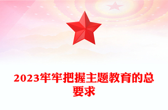 2023牢牢把握主題教育的總要求PPT學(xué)思想強黨性重實踐建新功黨內(nèi)主題教育黨課(講稿)