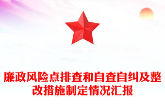 廉政風(fēng)險(xiǎn)點(diǎn)排查和自查自糾及整改措施制定情況匯報(bào)