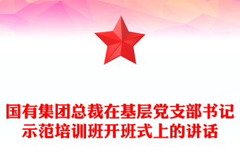 國(guó)有集團(tuán)總裁在基層黨支部書記示范培訓(xùn)班開班式上的講話