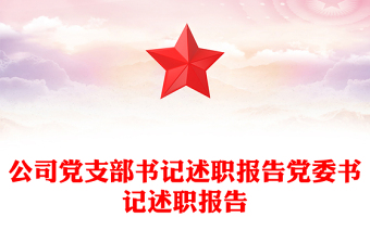 公司黨支部書(shū)記述職報(bào)告黨委書(shū)記述職報(bào)告