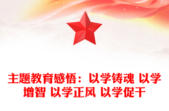 主題教育感悟：以學(xué)鑄魂 以學(xué)增智 以學(xué)正風(fēng) 以學(xué)促干