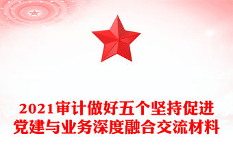 2021審計做好五個堅持促進黨建與業務深度融合交流材料