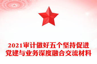 2021審計(jì)做好五個(gè)堅(jiān)持促進(jìn)黨建與業(yè)務(wù)深度融合交流材料