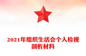 2021年組織生活會個人檢視剖析材料