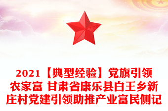 2021【典型經(jīng)驗(yàn)】黨旗引領(lǐng)農(nóng)家富 甘肅省康樂(lè)縣白王鄉(xiāng)新莊村黨建引領(lǐng)助推產(chǎn)業(yè)富民側(cè)記