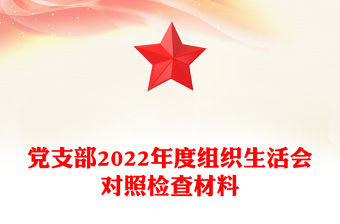 黨支部2022年度組織生活會(huì)對(duì)照檢查材料