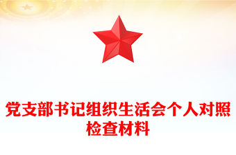 黨支部書記組織生活會個人對照檢查材料