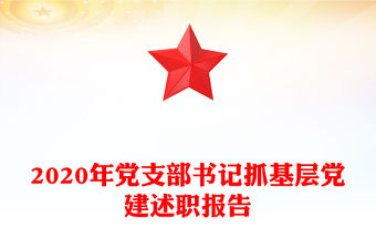 2020年黨支部書記抓基層黨建述職報告