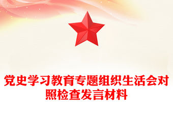黨史學習教育專題組織生活會對照檢查發言材料