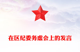 在區(qū)紀(jì)委務(wù)虛會上的發(fā)言