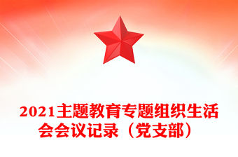 2021主題教育專題組織生活會會議記錄（黨支部）