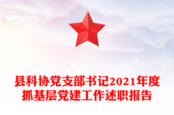 縣科協黨支部書記2021年度抓基層黨建工作述職報告