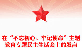 在“不忘初心、牢記使命”主題教育專題民主生活會上的發(fā)言