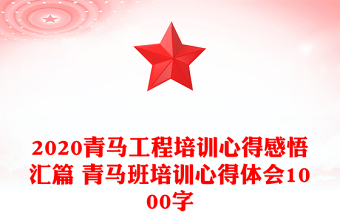 2020青馬工程培訓(xùn)心得感悟匯篇 青馬班培訓(xùn)心得體會(huì)1000字