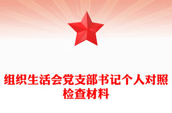 組織生活會黨支部書記個人對照檢查材料
