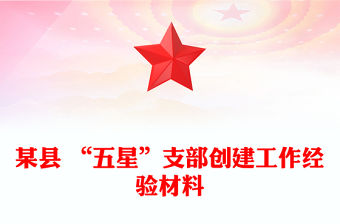 某縣 “五星”支部創建工作經驗材料
