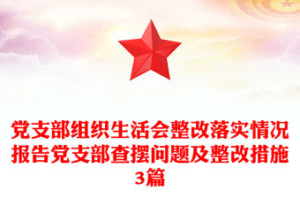 黨支部組織生活會整改落實情況報告黨支部查擺問題及整改措施3篇