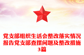 黨支部組織生活會(huì)整改落實(shí)情況報(bào)告黨支部查擺問題及整改措施3篇