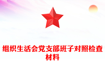 組織生活會(huì)黨支部班子對(duì)照檢查材料
