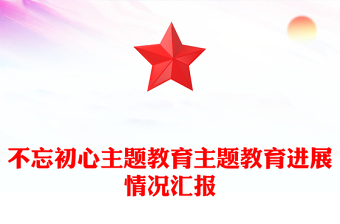 不忘初心主題教育主題教育進展情況匯報
